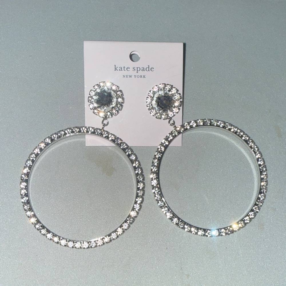 Kate Spade Silver Crystal Circle Earrings